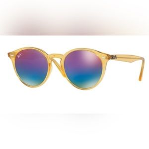 Ray-Ban RB2180F 6277B1 Shiny Yellow / Purple Mirrored Polarized Blue Gradient